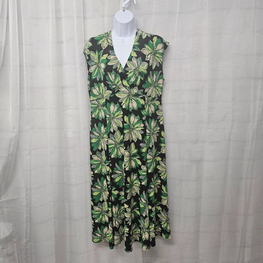 Jones New York Dress Green Midi Floral Boho Retro 16 - Picture 12 of 12